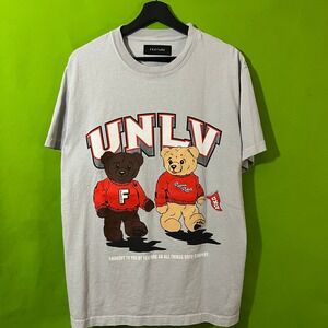 Medium Feature UNLV Runnin Rebels Teddy Bear Graphic T-Shirt Grey Mens